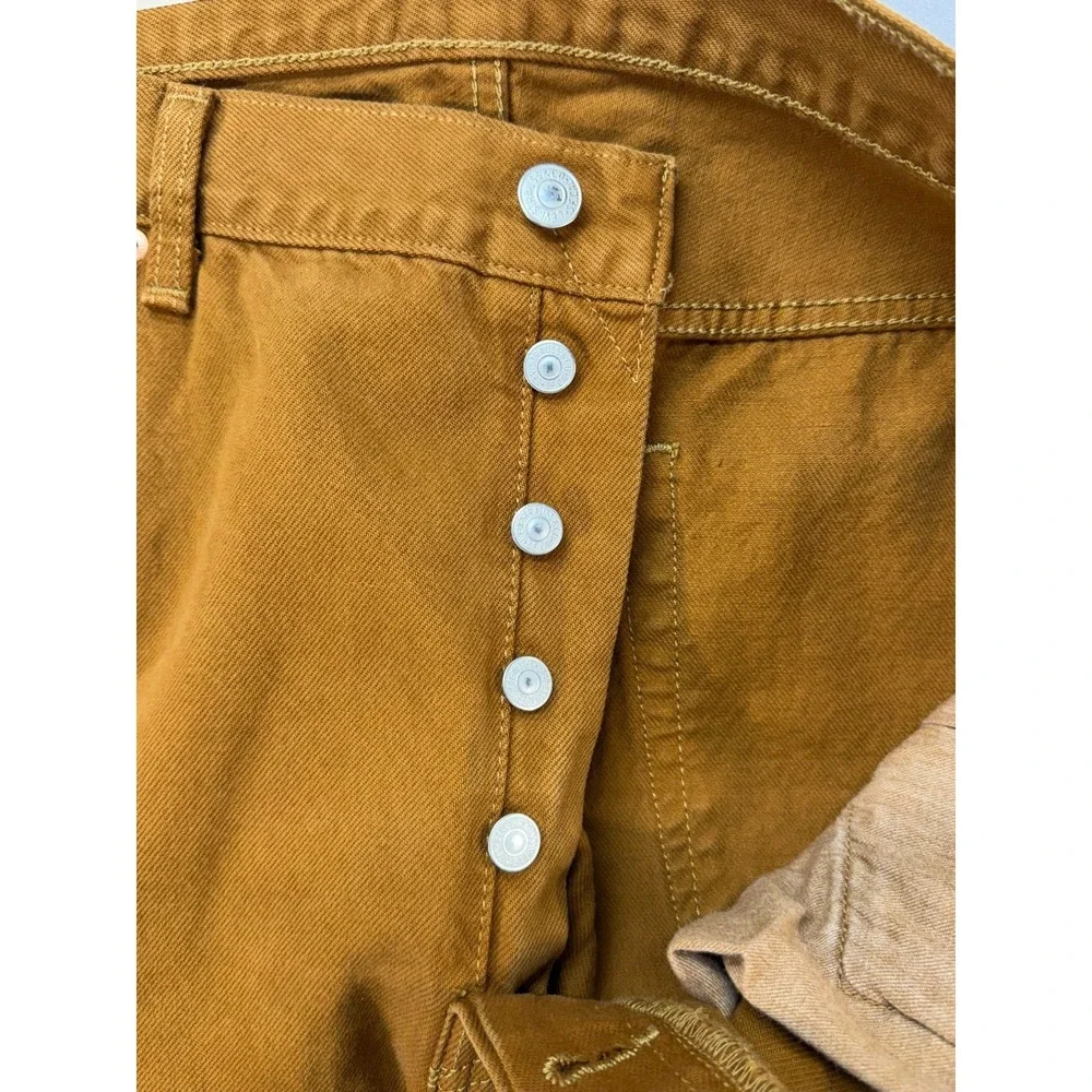 Levis 501 Men's Original‎ Fit Button Fly Tobacco Colored Jeans 36x30 NWT